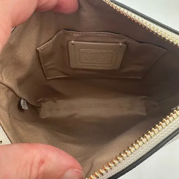 Coach Mini Rowan File Bag Crossbody Purse in Chalk White Leather CE871
